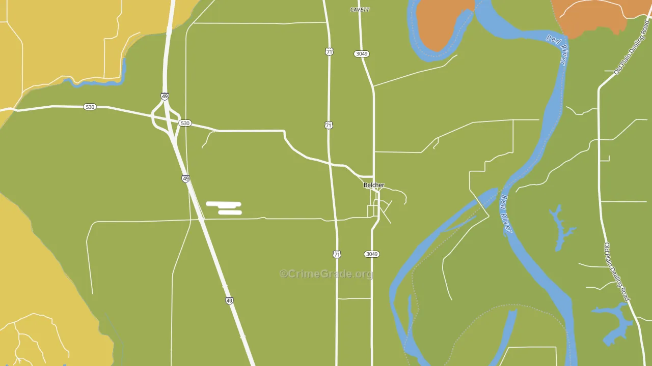 Belcher, LA Map of Vandalism Rates