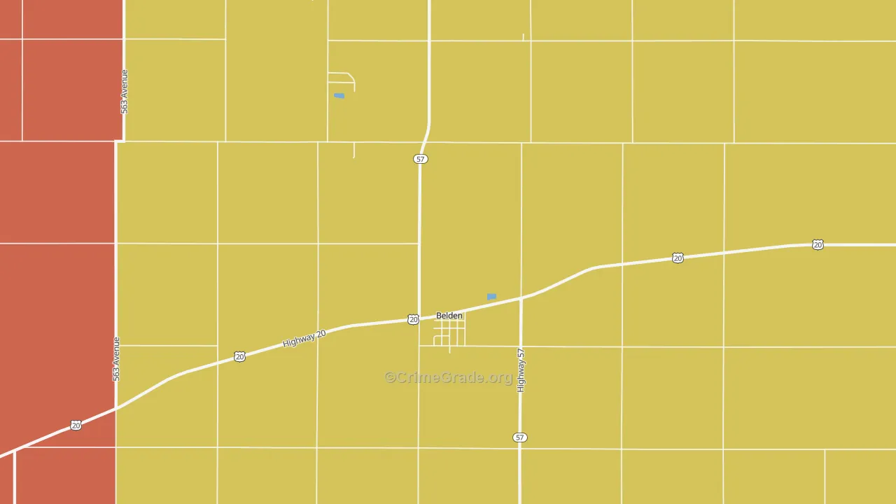 Belden, NE Map of Vandalism Rates