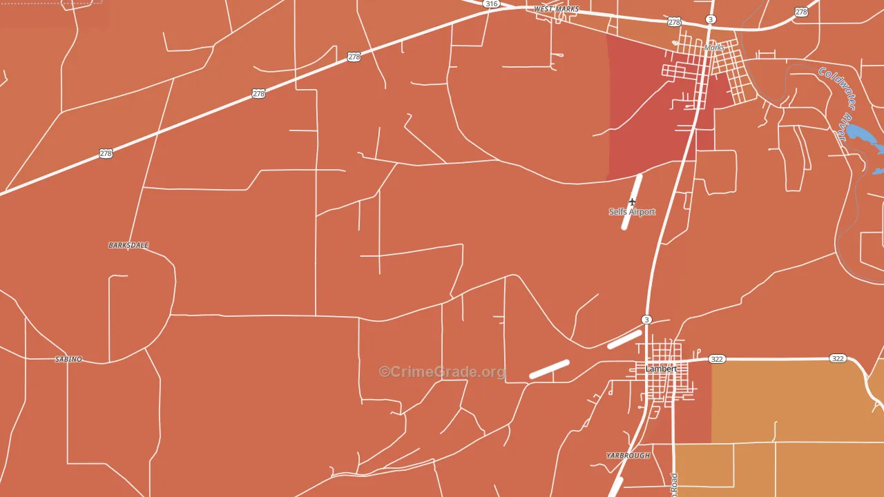 Belen, MS Map of Vandalism Rates