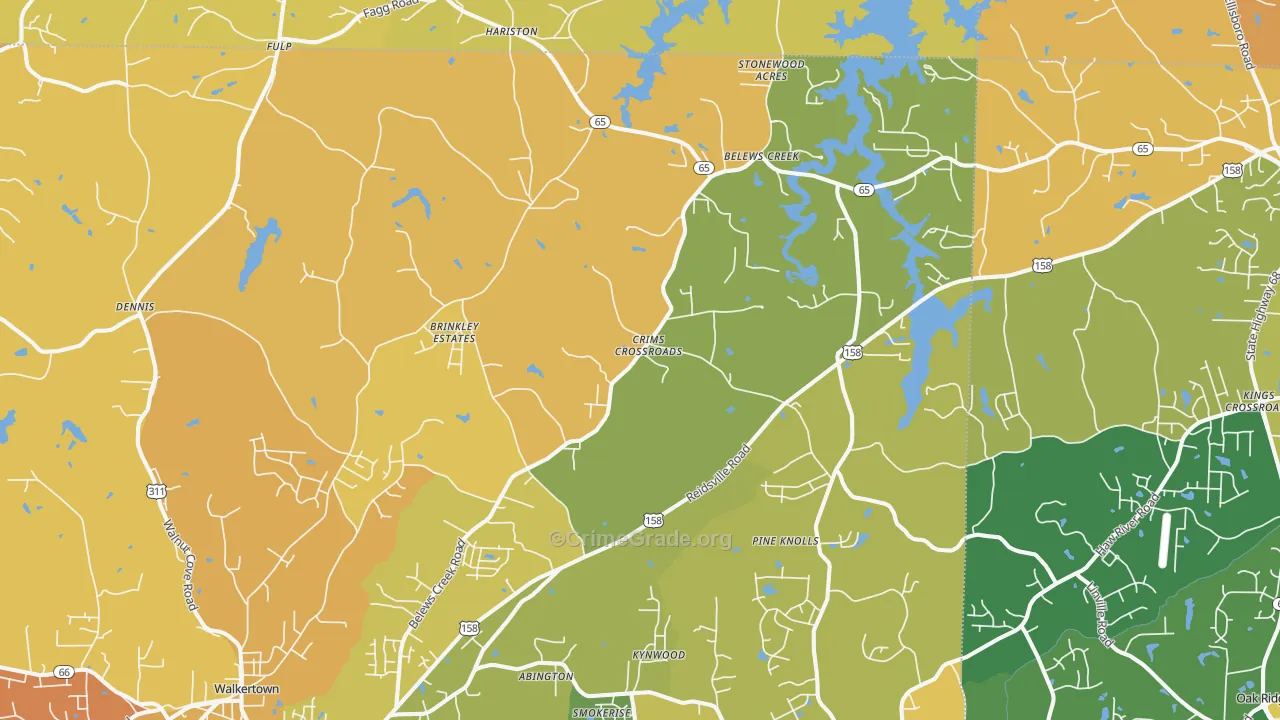 Belews Creek, NC Map of Vandalism Rates