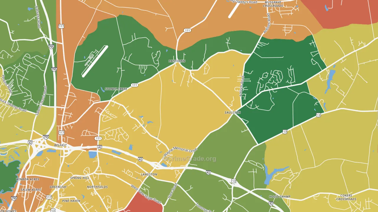 Belfast, NC Map of Vandalism Rates