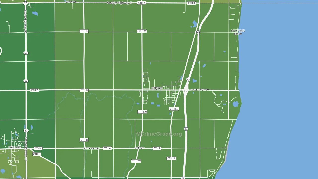 Belgium, WI Map of Vandalism Rates