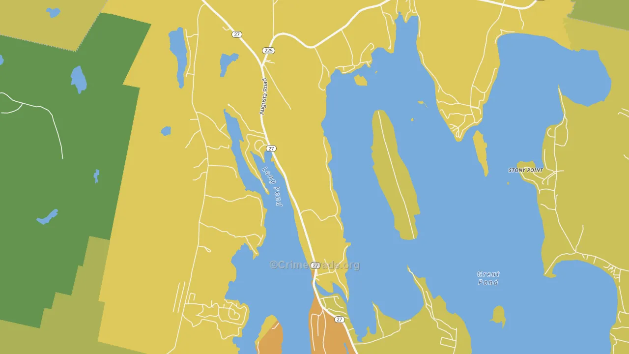 Belgrade Lakes, ME Map of Vandalism Rates