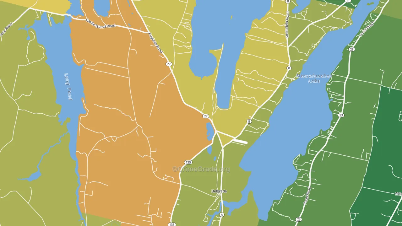 Belgrade, ME Map of Vandalism Rates