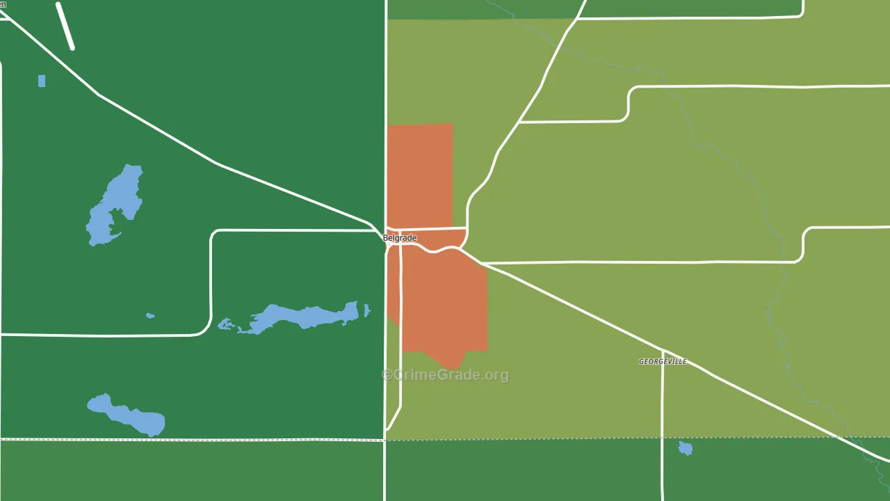 Belgrade, MN Map of Vandalism Rates