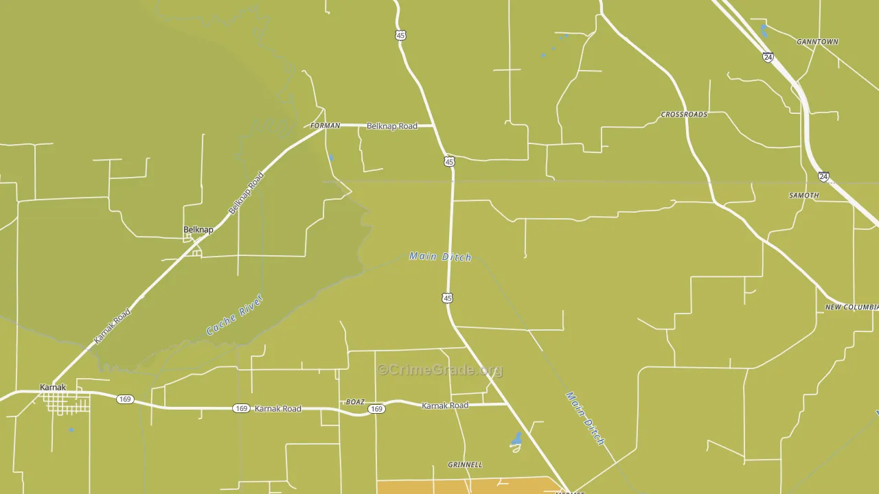 Belknap, IL Map of Vandalism Rates