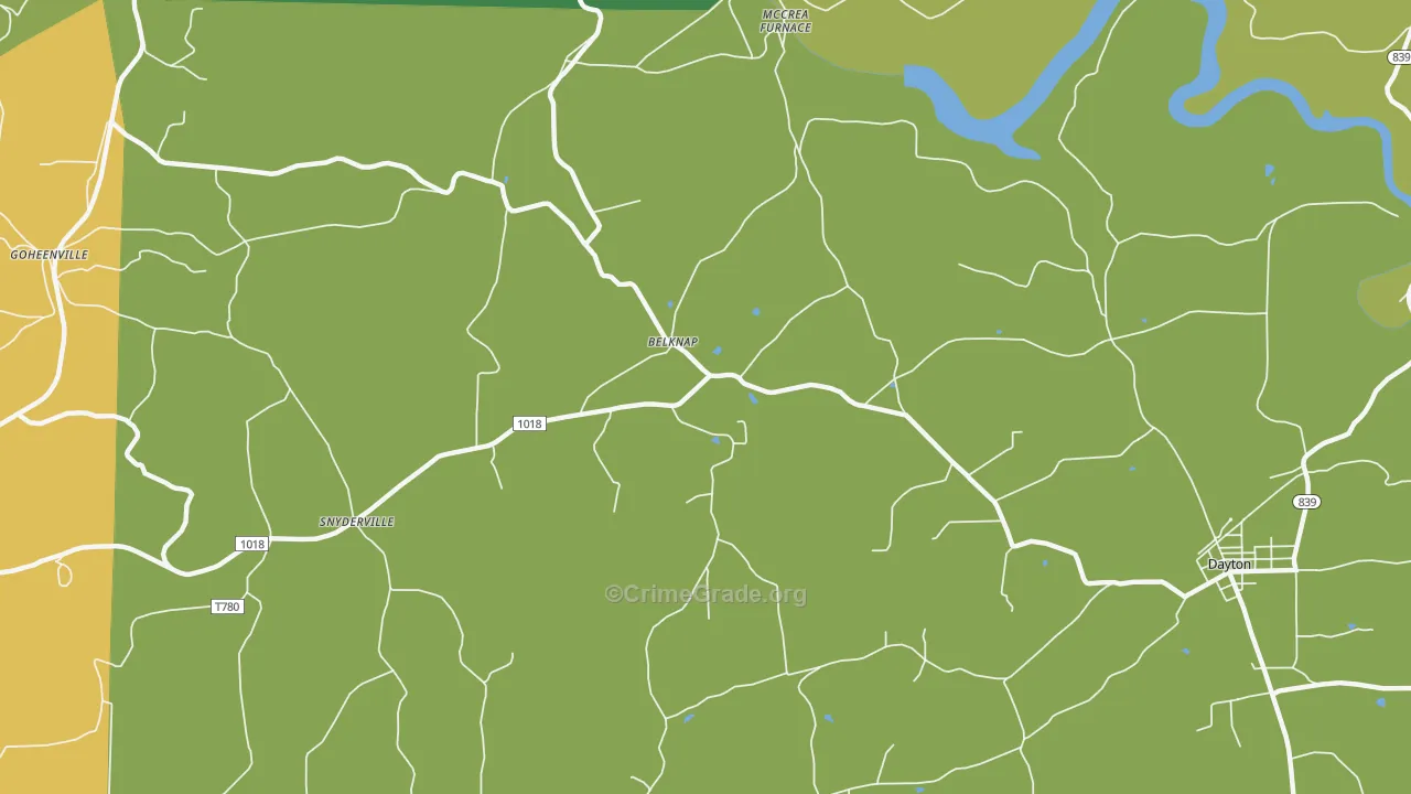 Belknap, PA Map of Vandalism Rates