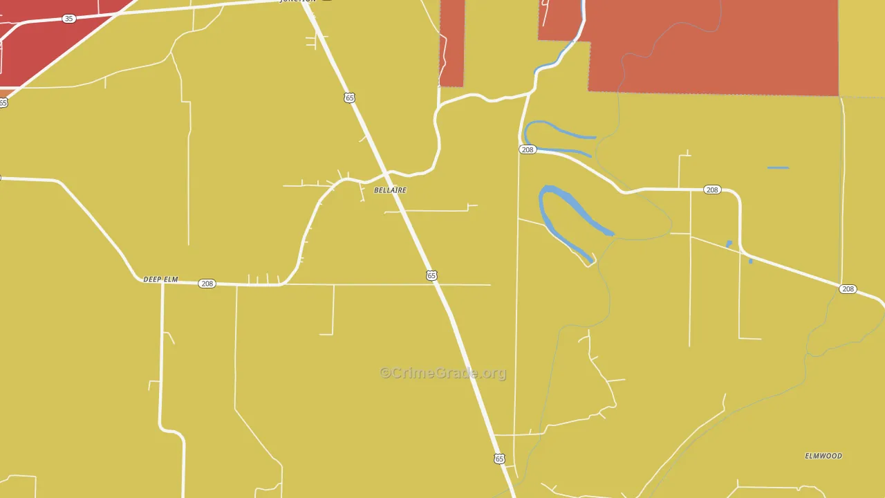 Bellaire, AR Map of Vandalism Rates