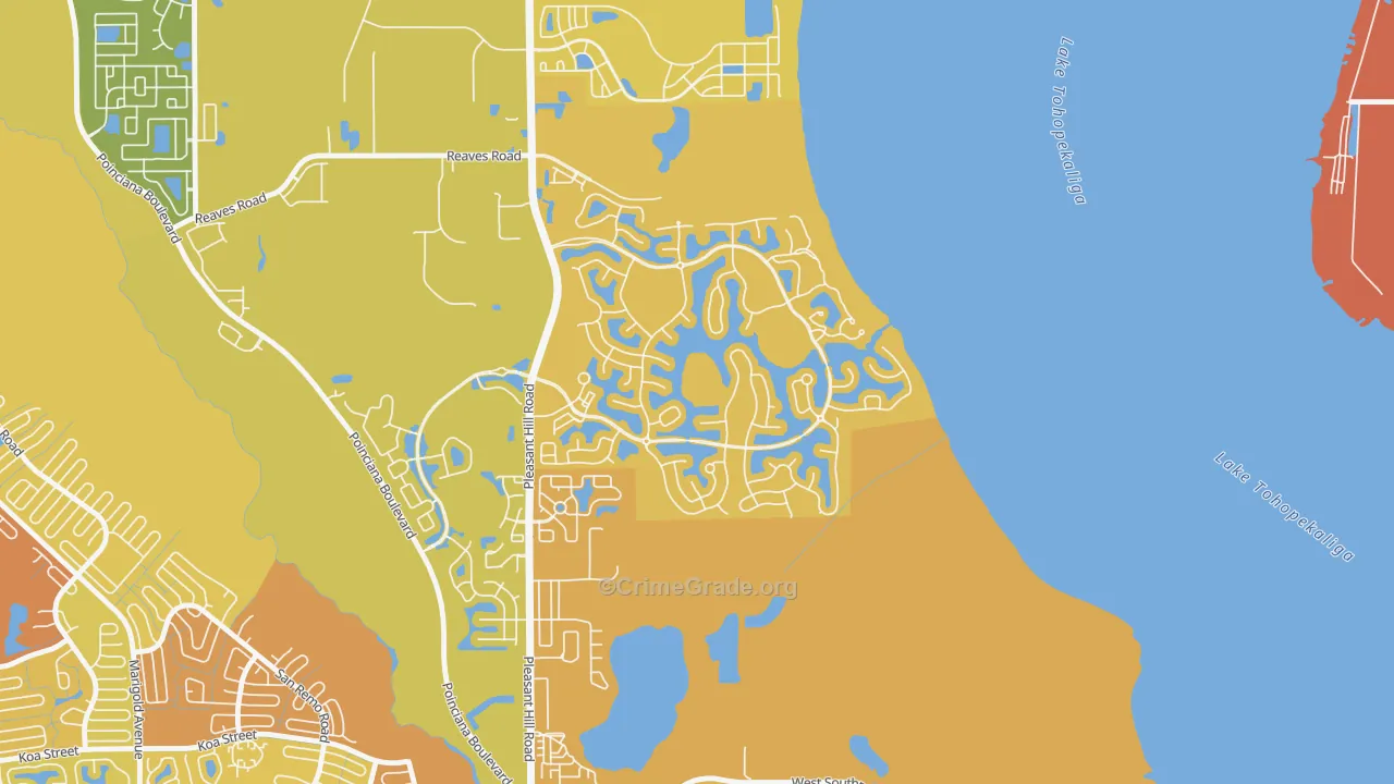 Bellalago, Kissimmee, FL Map of Vandalism Rates
