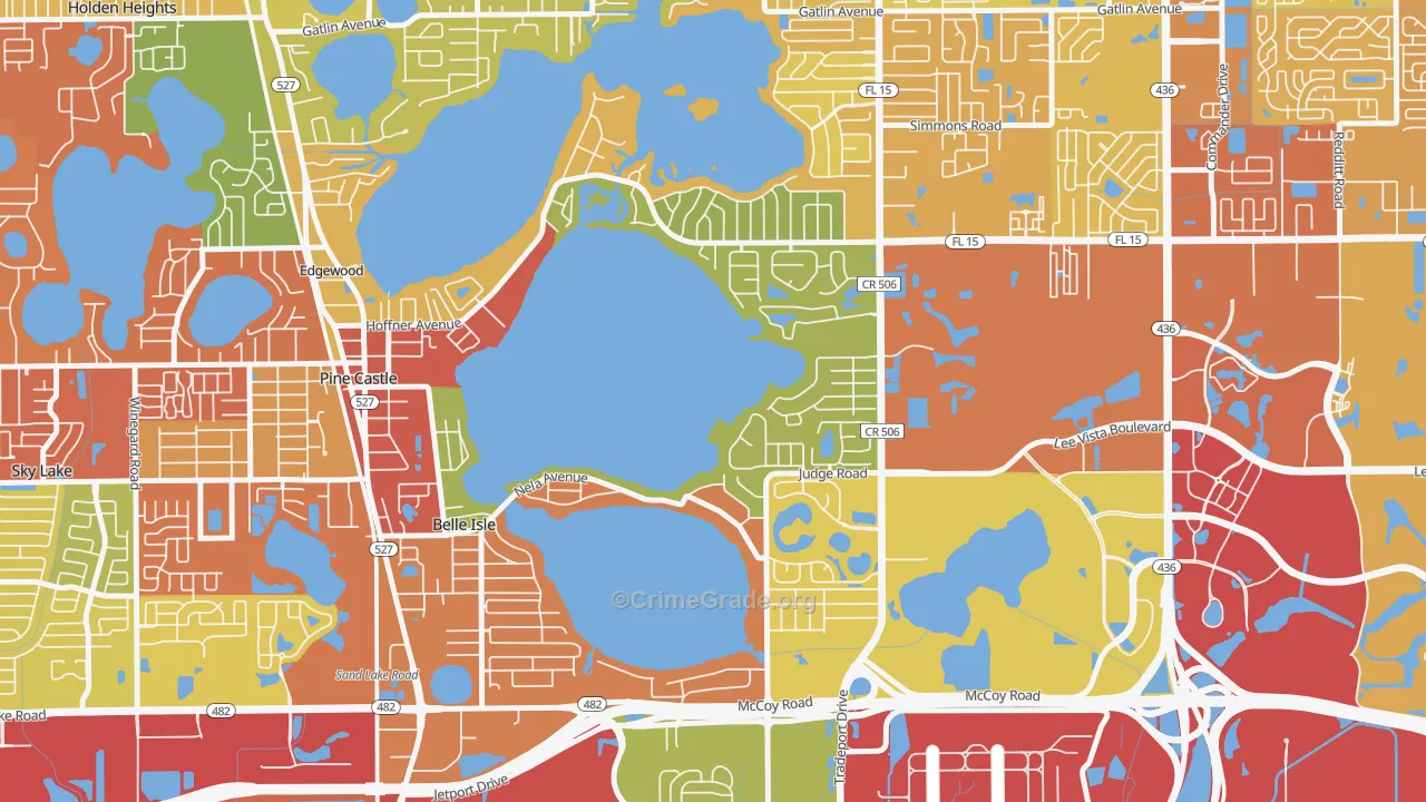 Belle Isle, FL Map of Vandalism Rates