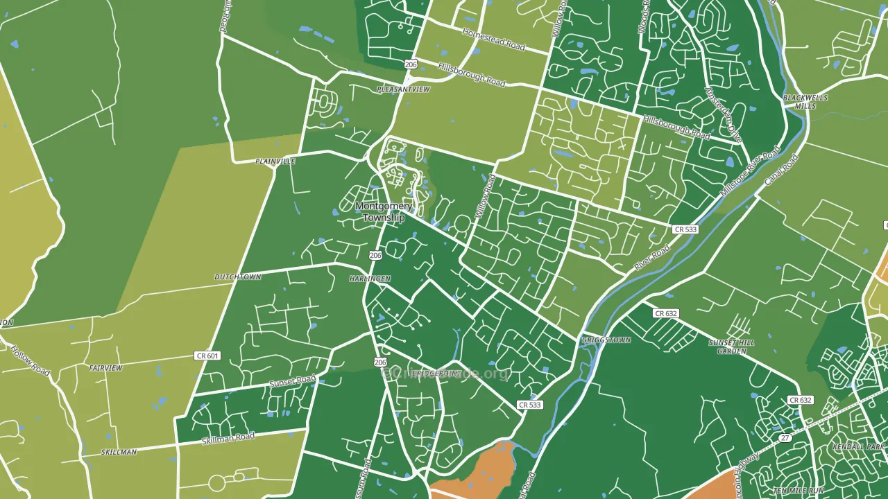 Belle Mead, NJ Map of Vandalism Rates