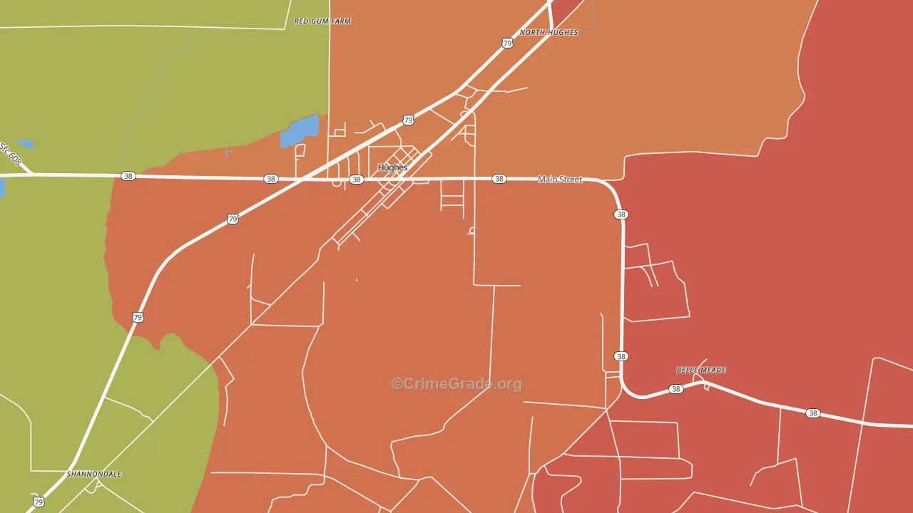 Belle Meade, AR Map of Vandalism Rates