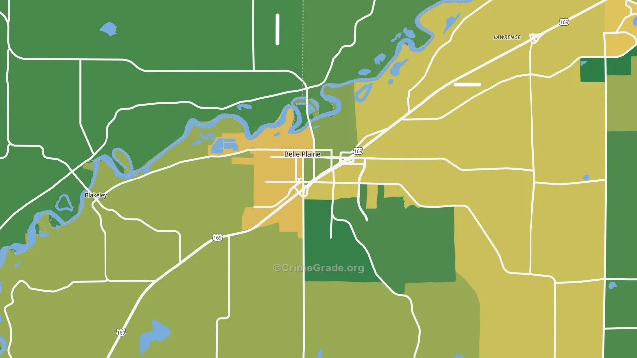 Belle Plaine, MN Map of Vandalism Rates