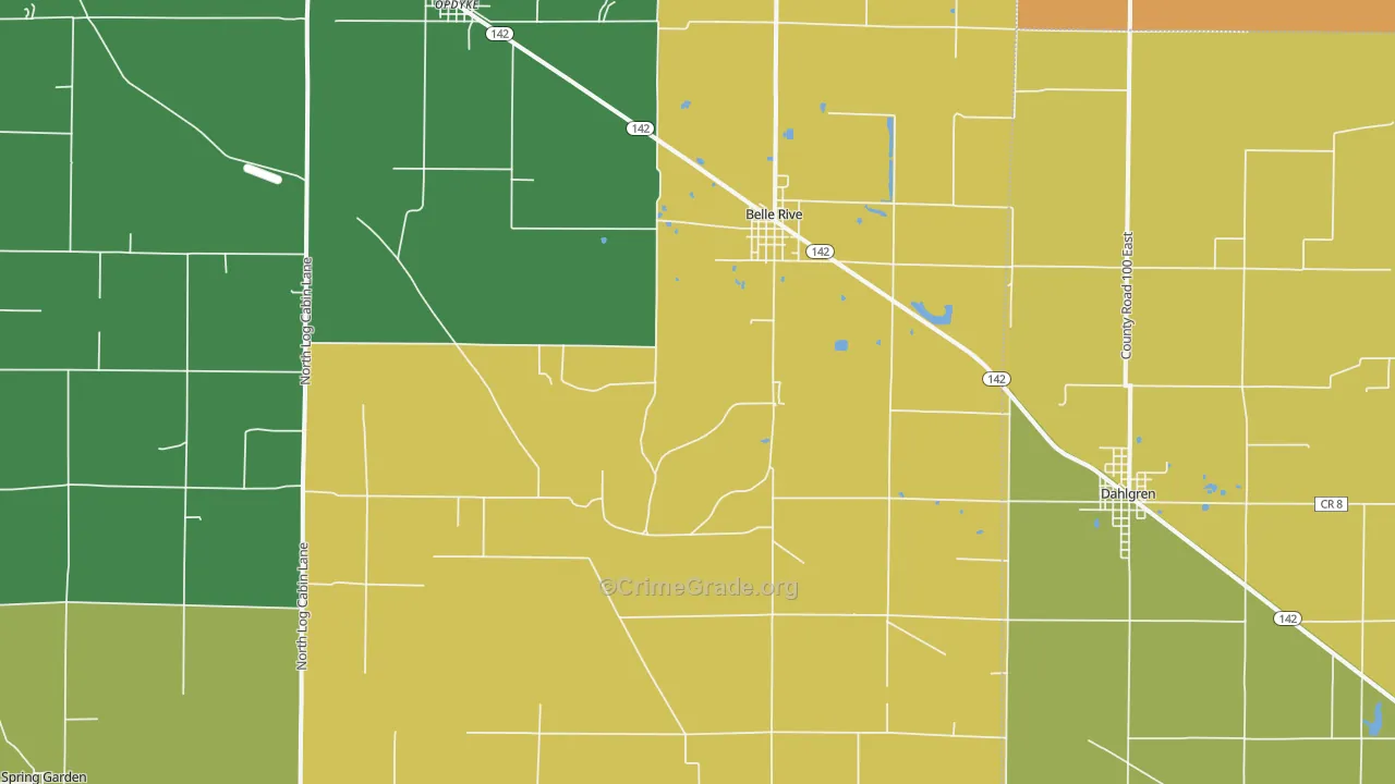 Belle Rive, IL Map of Vandalism Rates
