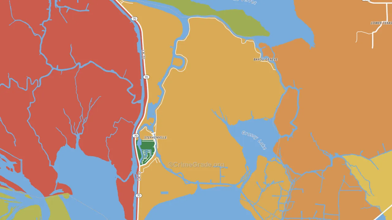 Belle River, LA Map of Vandalism Rates