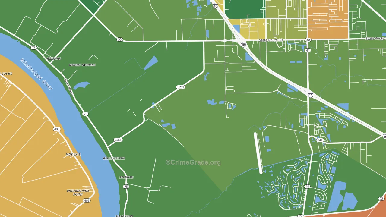 Belle Terre, LA Map of Vandalism Rates