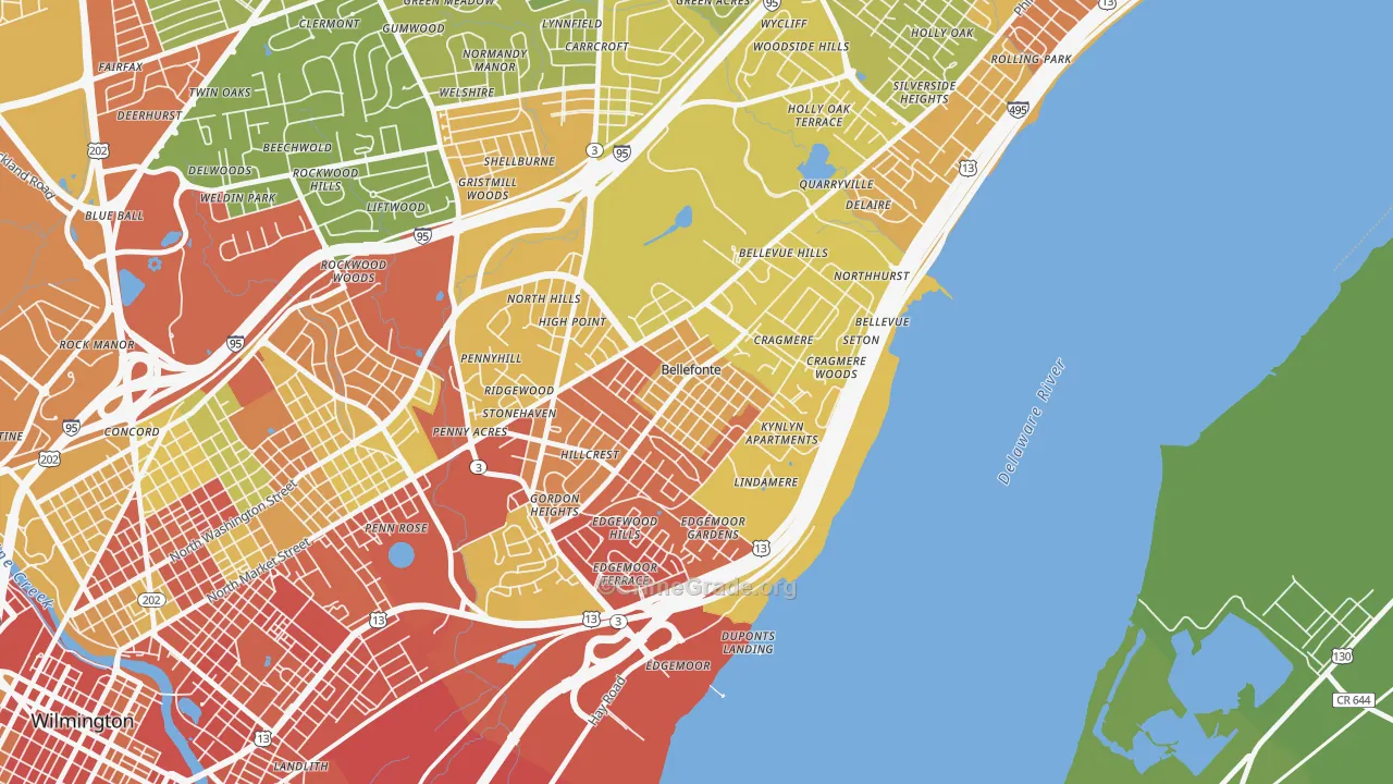 Bellefonte, DE Map of Vandalism Rates