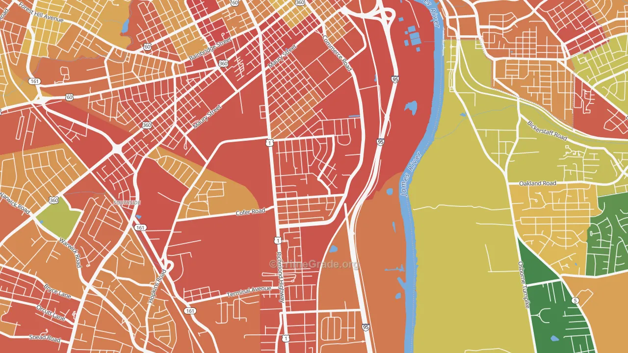 Bellemeade, Richmond, VA Map of Vandalism Rates