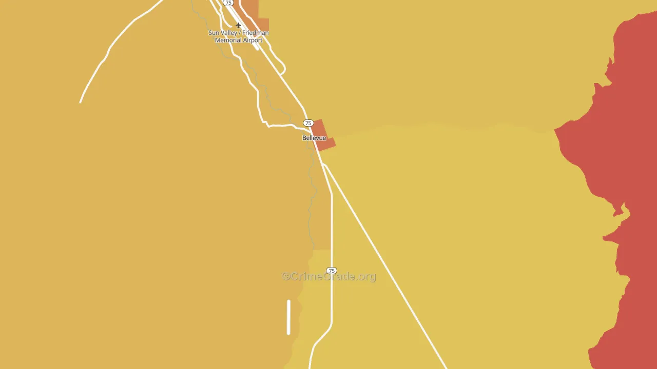 Bellevue, ID Map of Vandalism Rates
