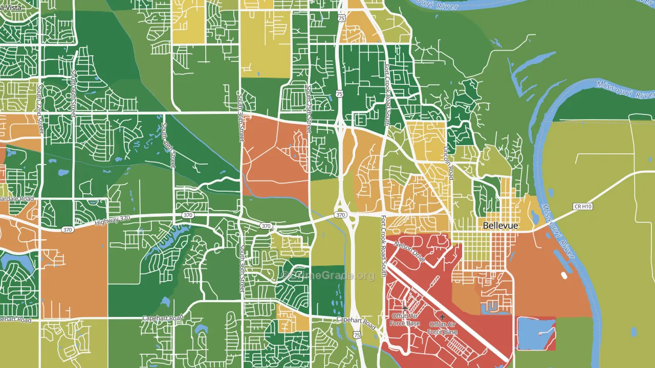 Bellevue, NE Map of Vandalism Rates