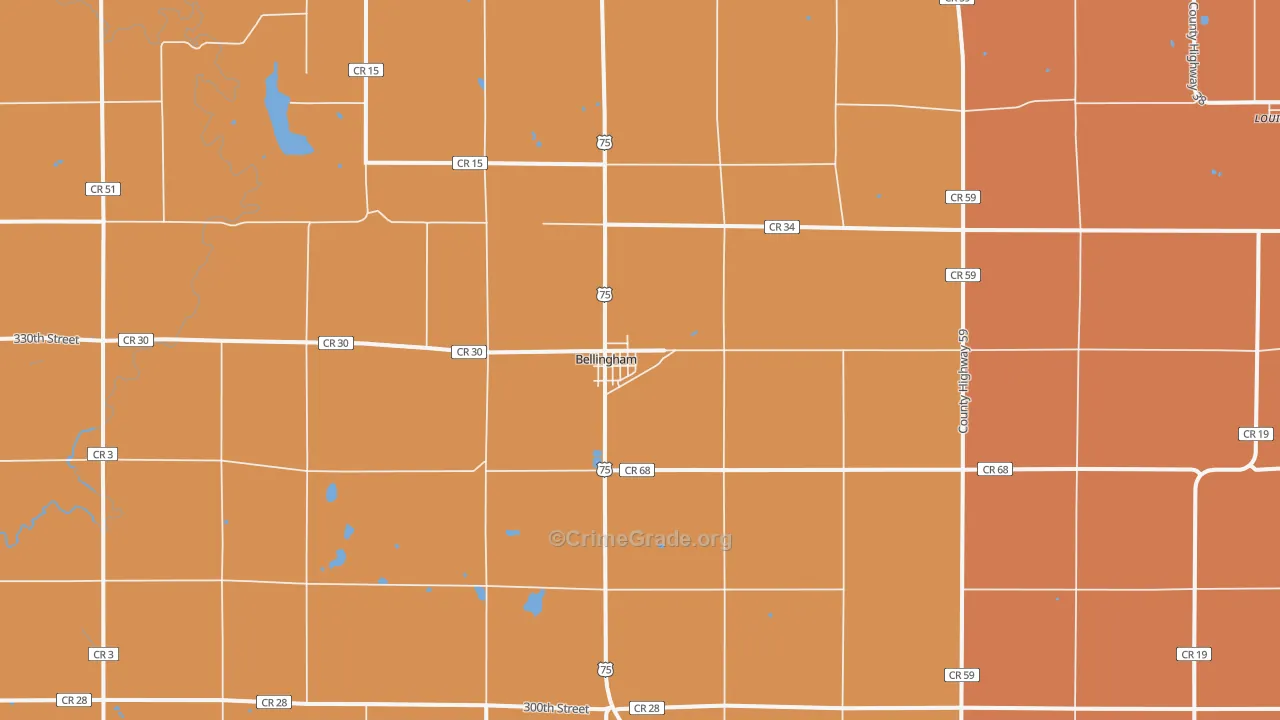 Bellingham, MN Map of Vandalism Rates