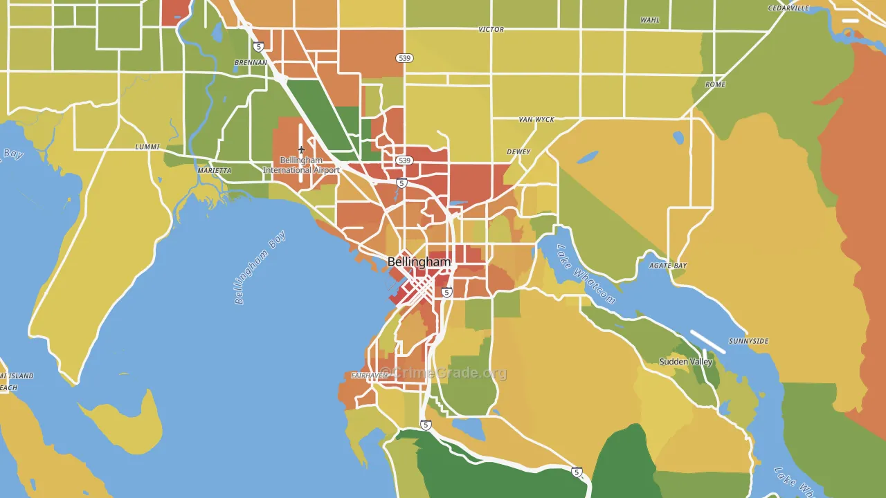 Bellingham, WA Map of Vandalism Rates