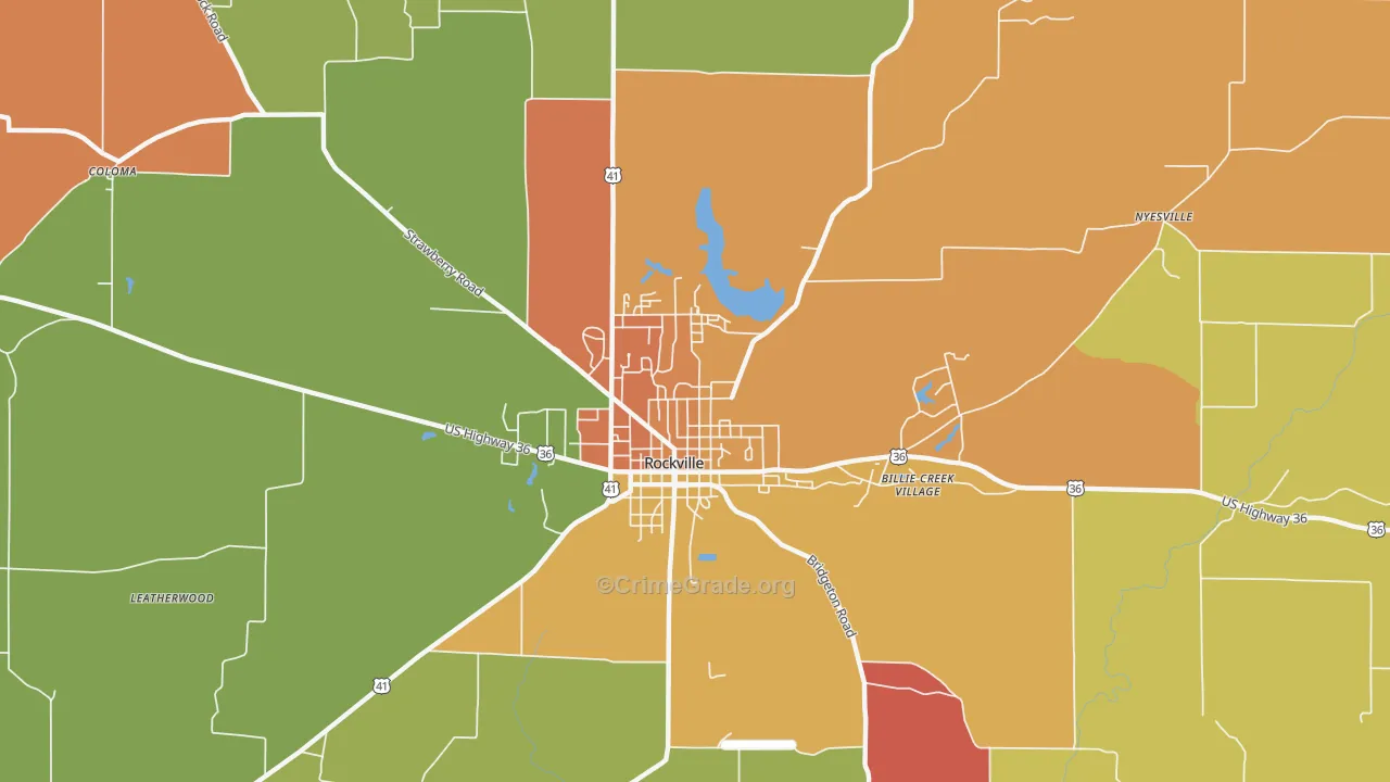 Bellmore, IN Map of Vandalism Rates