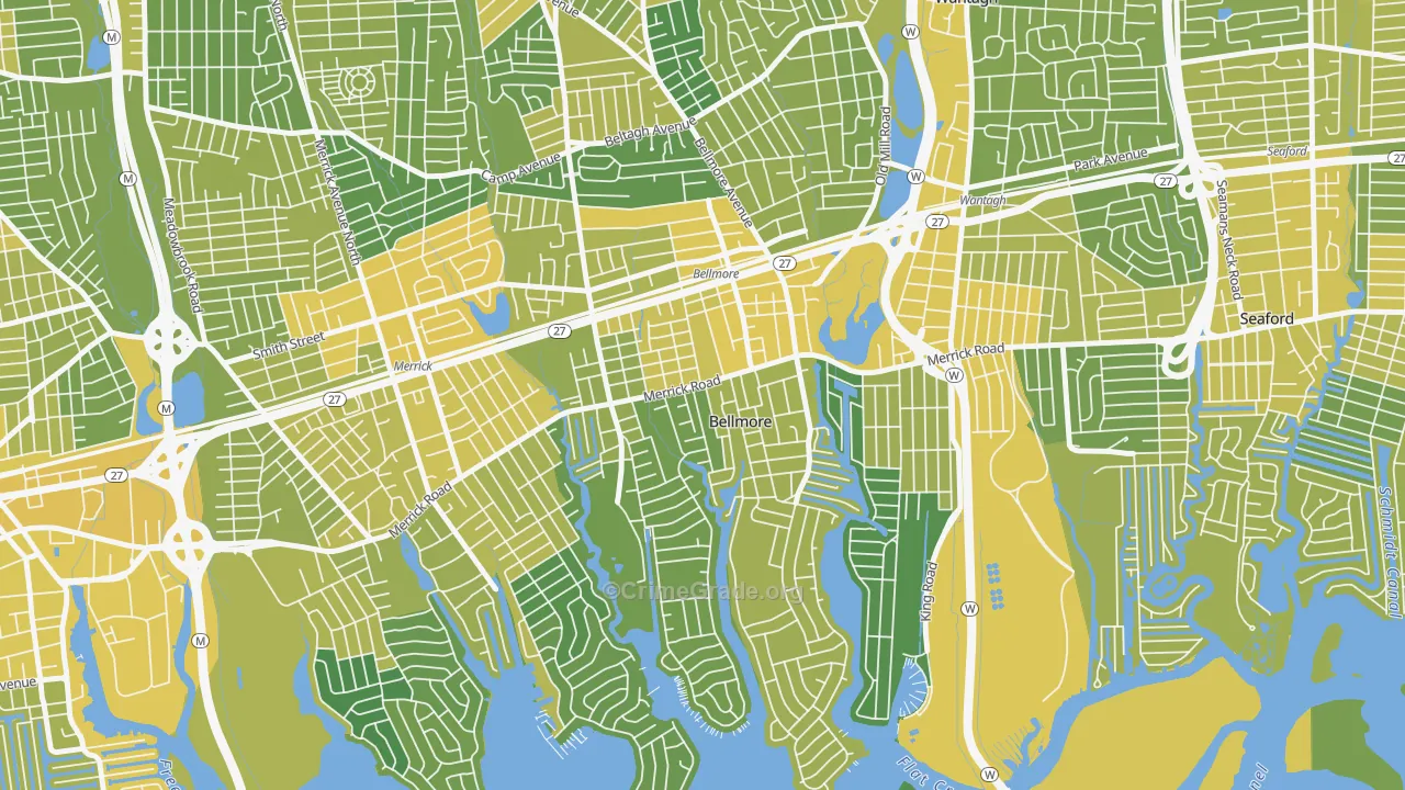 Bellmore, NY Map of Vandalism Rates
