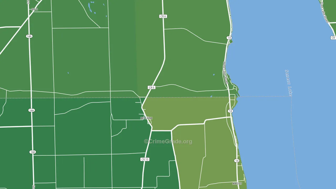 Bellona, NY Map of Vandalism Rates