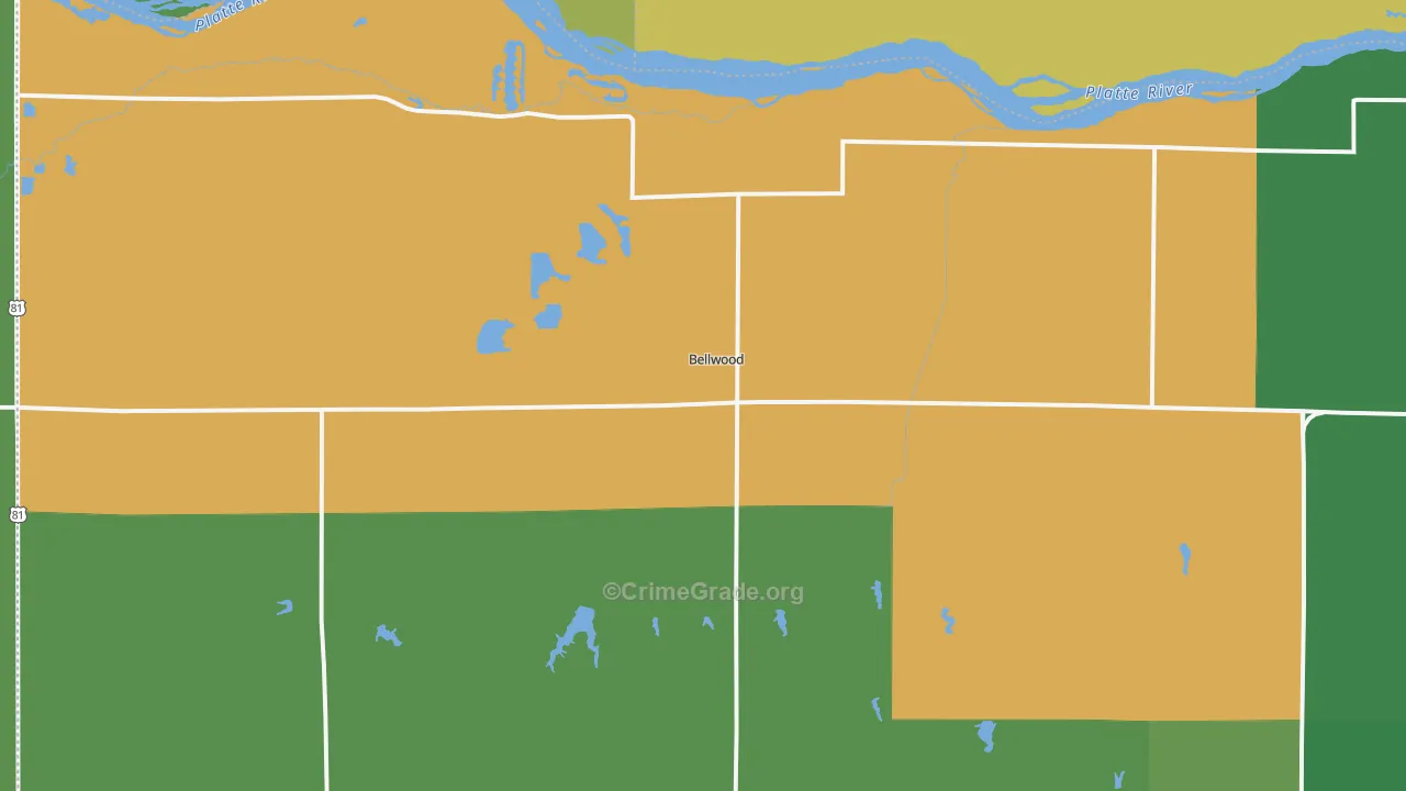 Bellwood, NE Map of Vandalism Rates