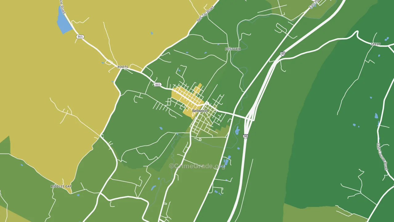 Bellwood, PA Map of Vandalism Rates