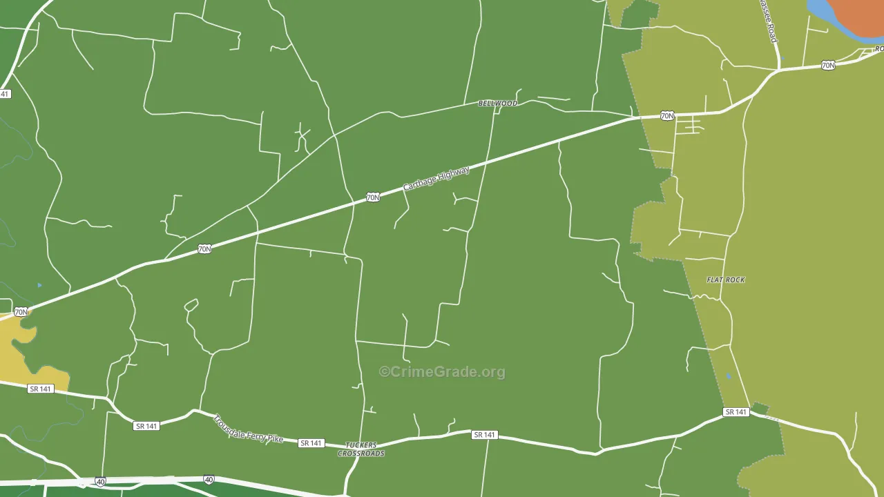 Bellwood, TN Map of Vandalism Rates