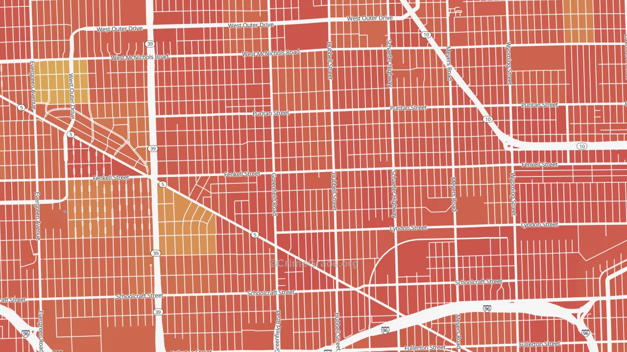 Belmont, Detroit, MI Map of Vandalism Rates