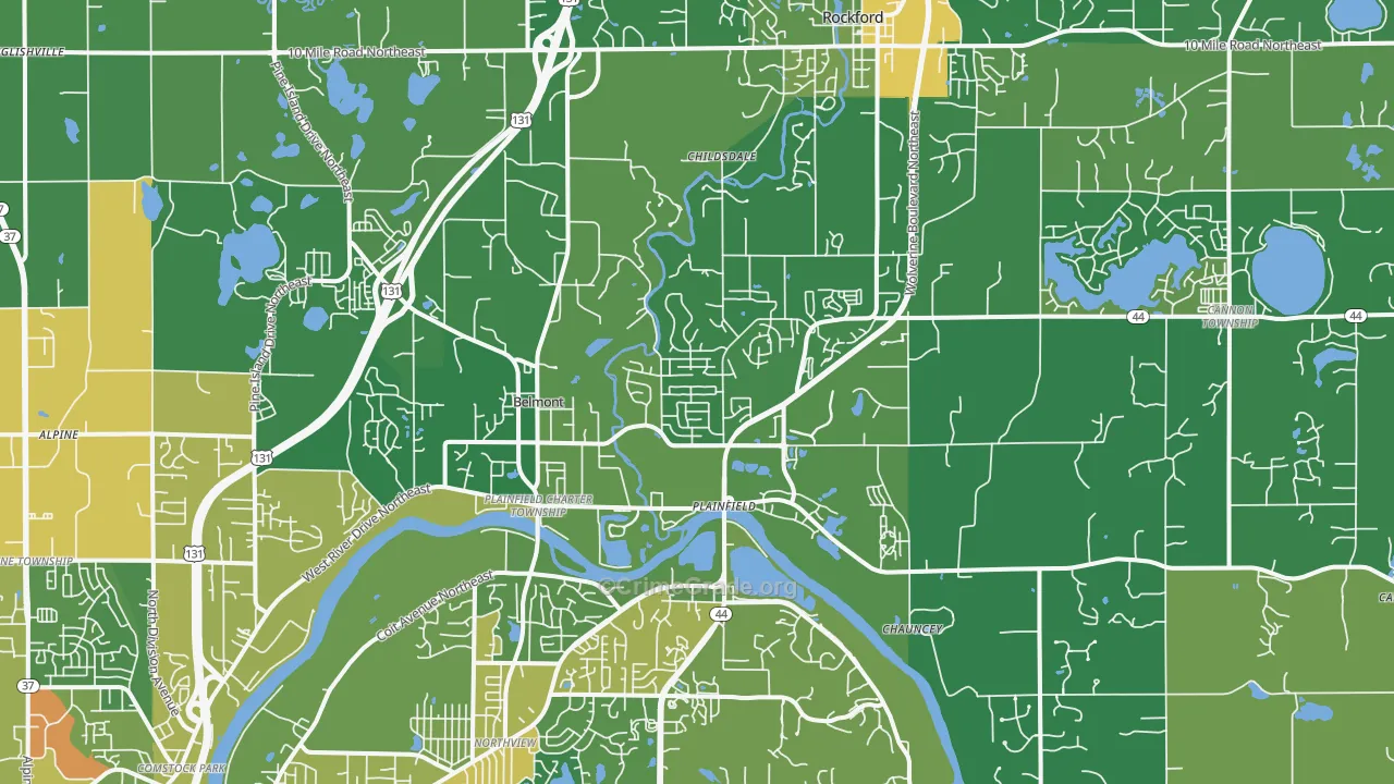Belmont, MI Map of Vandalism Rates