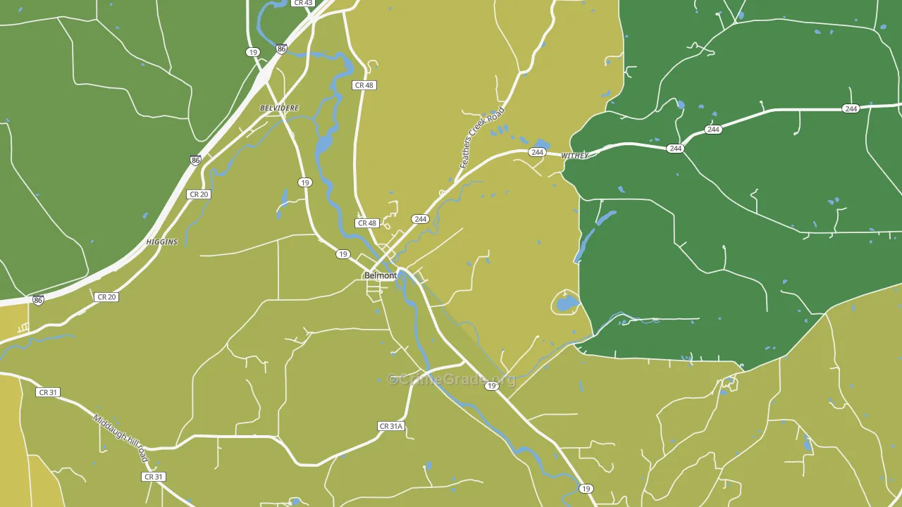 Belmont, NY Map of Vandalism Rates