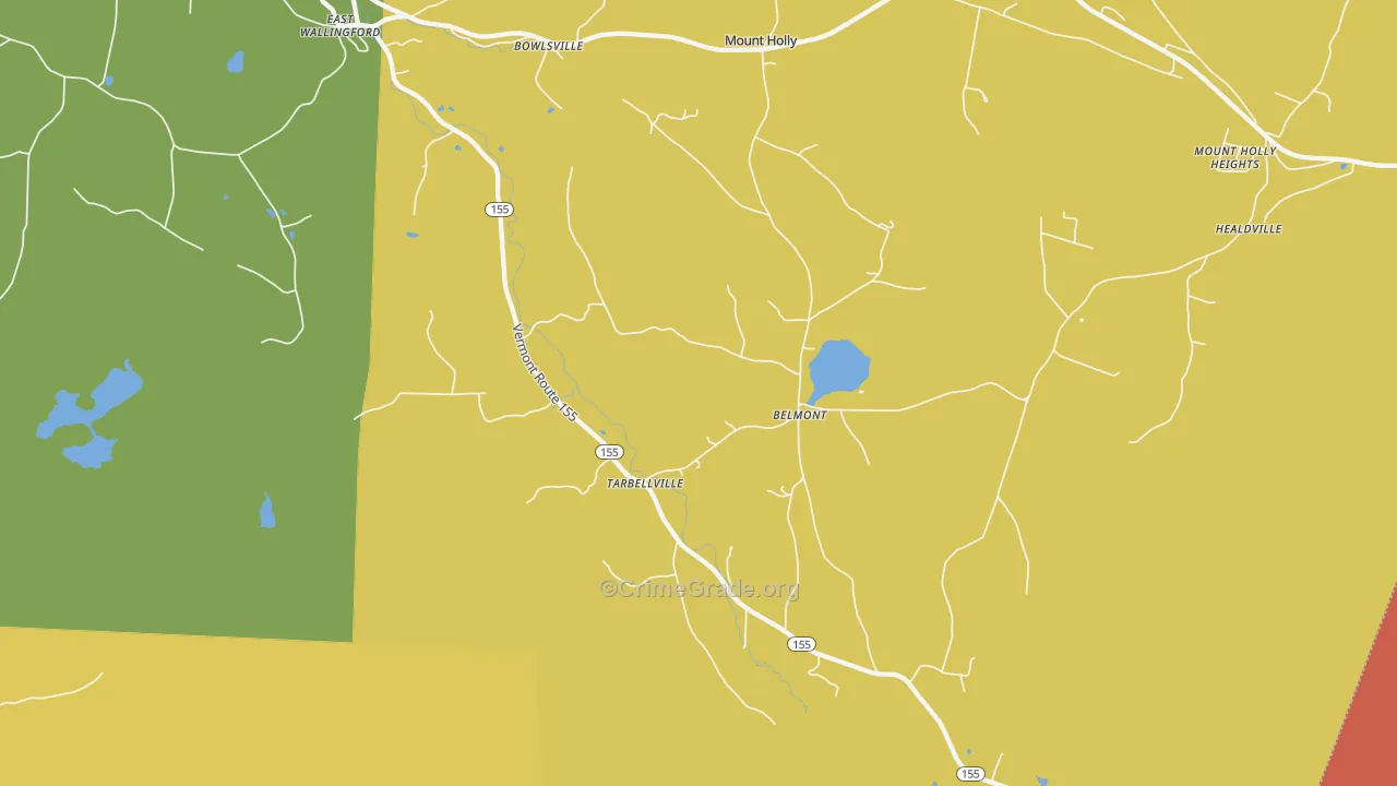 Belmont, VT Map of Vandalism Rates