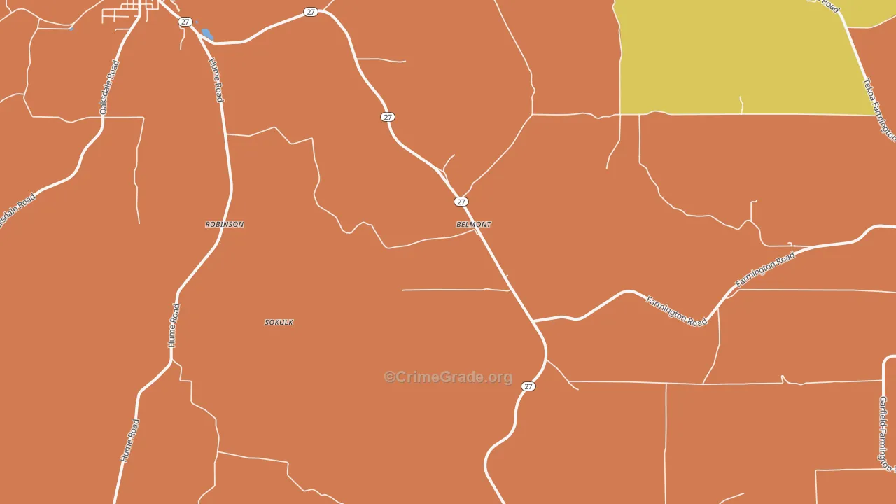 Belmont, WA Map of Vandalism Rates