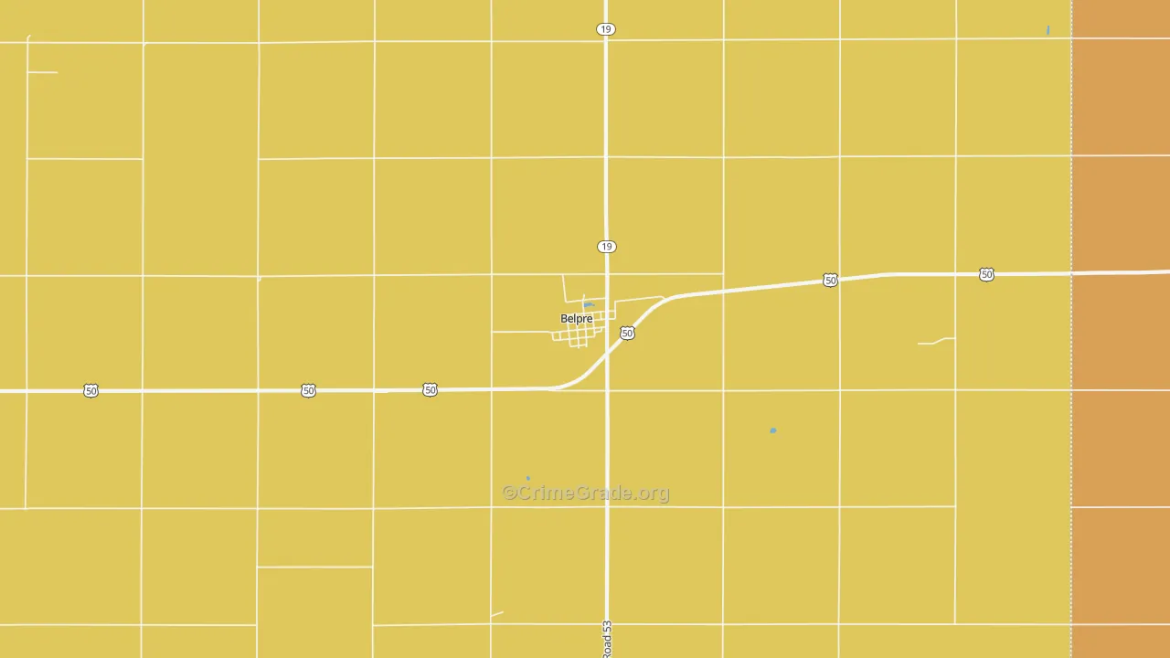 Belpre, KS Map of Vandalism Rates