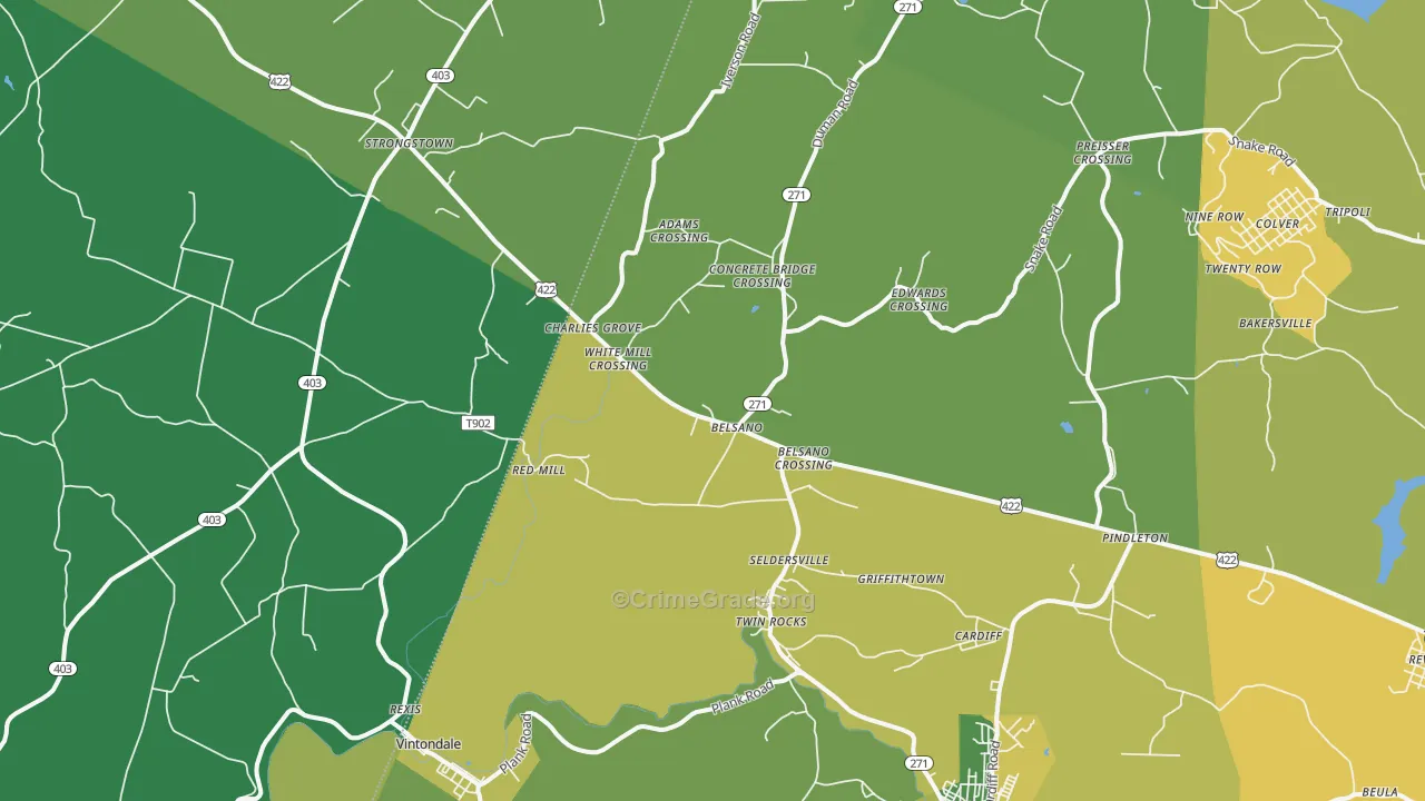 Belsano, PA Map of Vandalism Rates