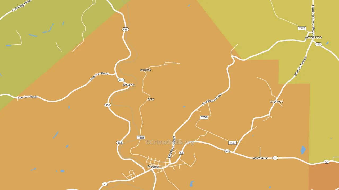 Belsena Mills, PA Map of Vandalism Rates