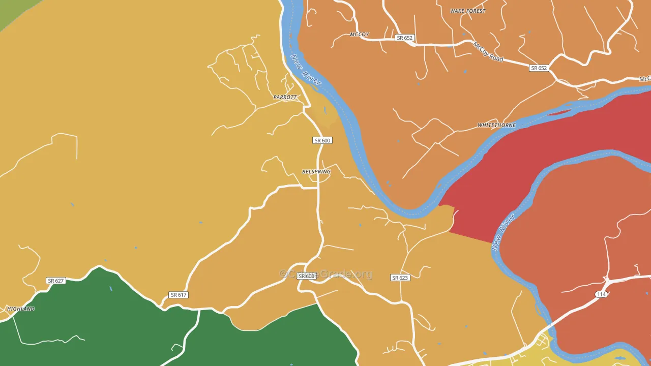 Belspring, VA Map of Vandalism Rates