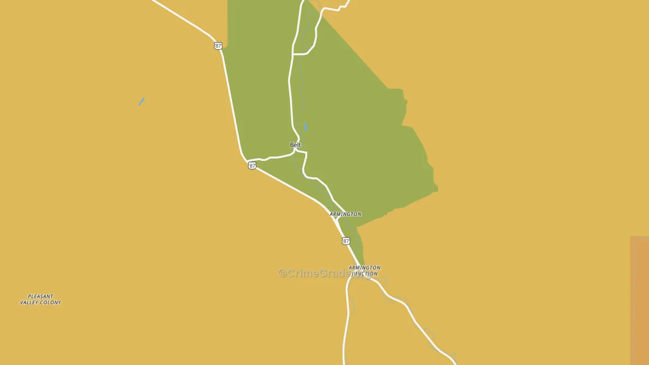 Belt, MT Map of Vandalism Rates