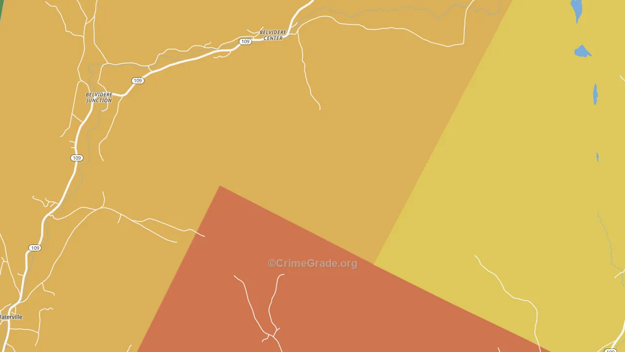 Belvidere Center, VT Map of Vandalism Rates