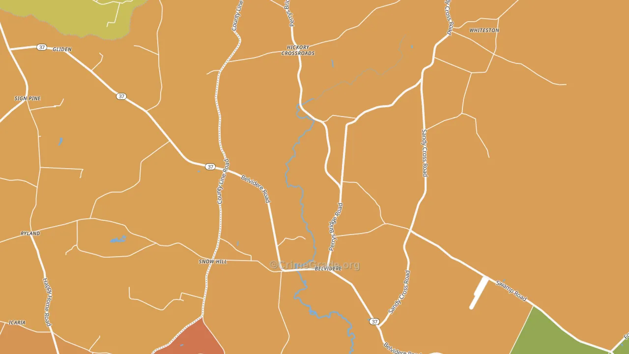 Belvidere, NC Map of Vandalism Rates