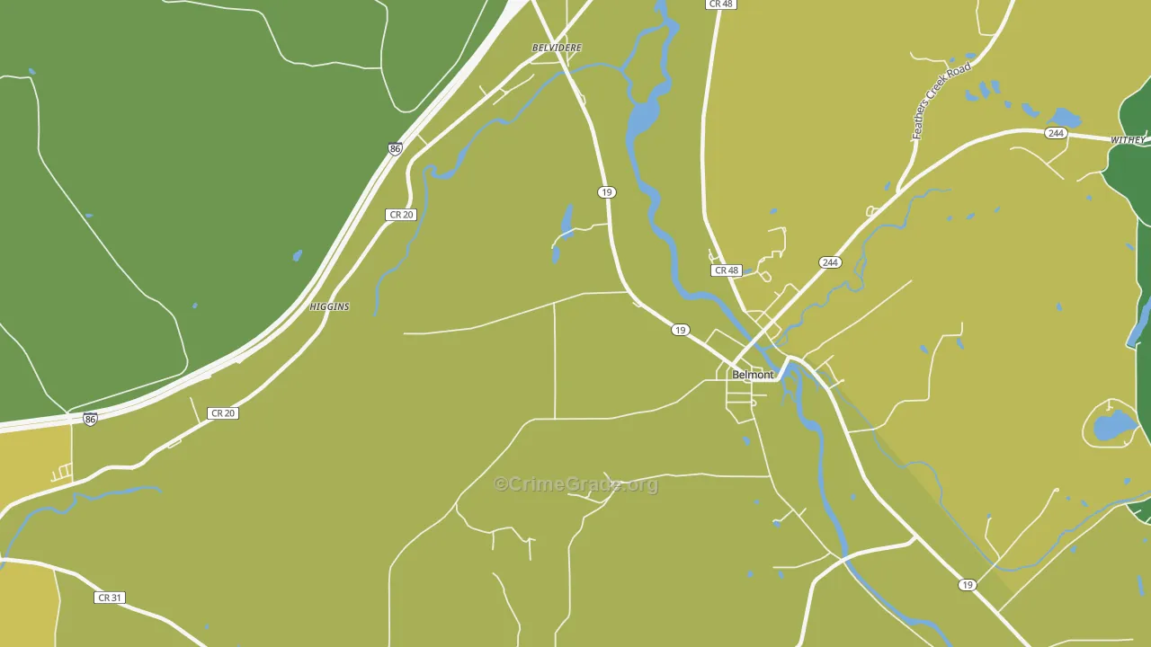 Belvidere, NY Map of Vandalism Rates