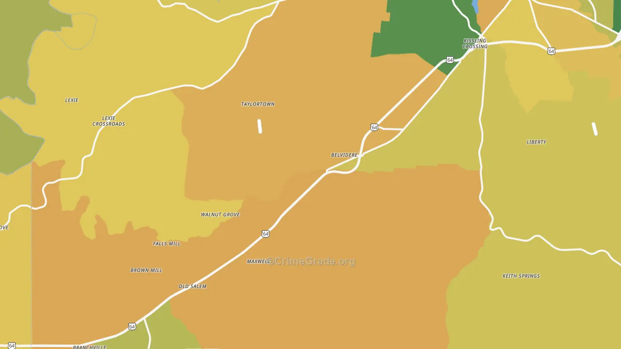 Belvidere, TN Map of Vandalism Rates