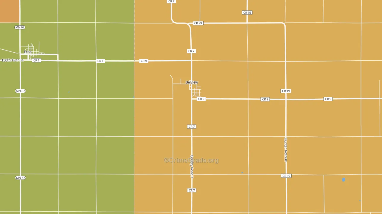 Belview, MN Map of Vandalism Rates