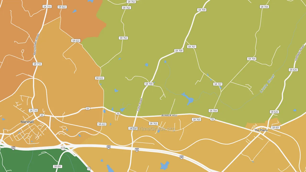 Belvoir, VA Map of Vandalism Rates