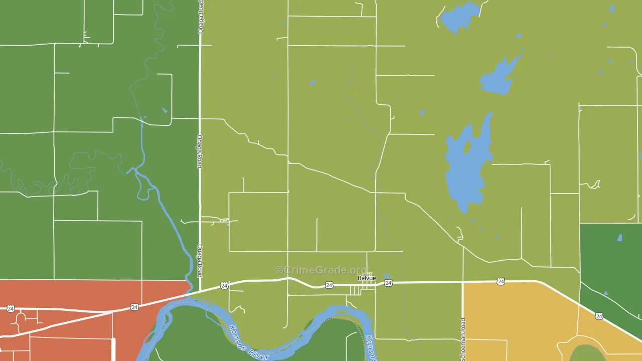 Belvue, KS Map of Vandalism Rates