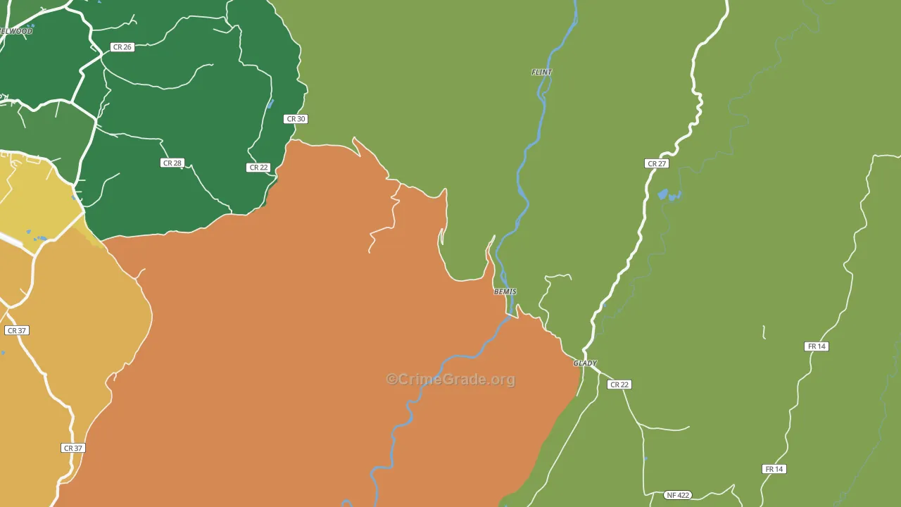 Bemis, WV Map of Vandalism Rates